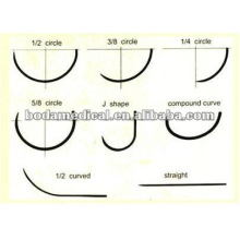 surgical atraumatic suture -CHROMIC CATGUT with Curved needle